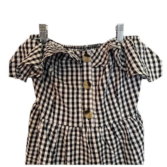 NEW ASOS DESIGN Bandaeau Tiered Mini Sundress in Mono Gingham. Size 4 - Picture 3 of 16